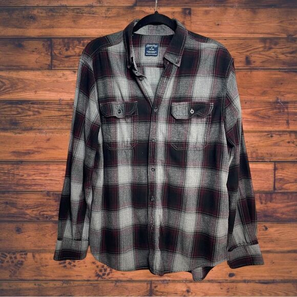 5 for $25🔥Faded Glory Flannel Plaid Cotton Shirt Medium (38-40) - Picture 1 of 7